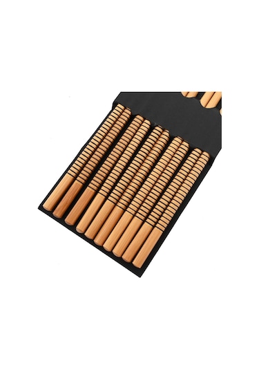 Yeniden Kullanılabilir 5 Çift Sofra El Yapımı Bambu Japon Doğal Ahşap Çubuklarını Suşi Gıda Renkli Ahşap Çatal Kaşık Tk. 56646324