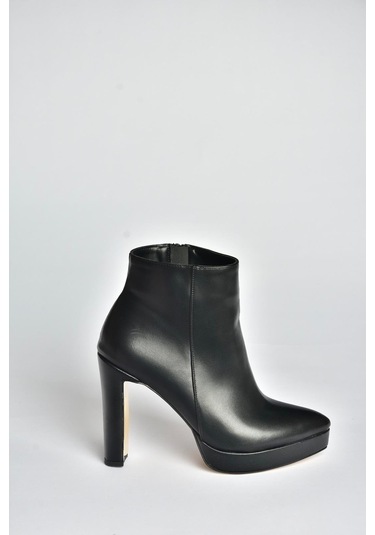Fox Shoes V820660109 Siyah Kalın Platform Topuklu Kadın Bot Siyah