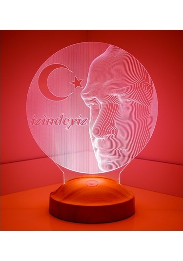 3D Led Lamba 3 Boyutlu Atatürk Küre Özel Hediye Gecelambası