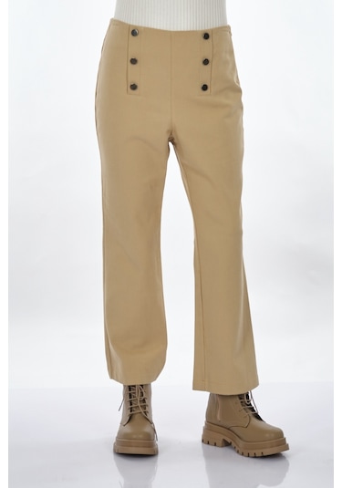 Unique Mode Bol Paça Bej Kadın Pantolon Uw244008 001