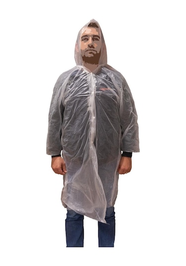 Master 507085 Şeffaf Tek Kullanımlık Naylon Yağmurluk Çıt Çıtlı