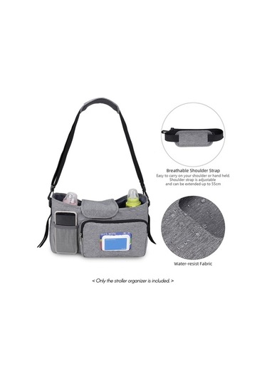 Novahub Bez Çantası: Yalıtımlı Bardaklık, Biberon, Oyuncak Cebi, Telefon Organizatör Gri