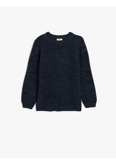 Koton Basic Düz Triko Kazak Lacivert 5wkb90018ht Lacivert
