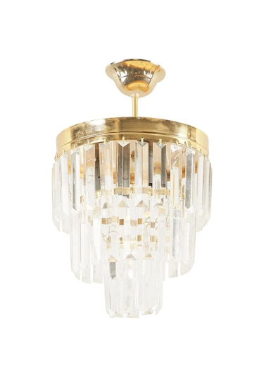 Lüks Gold Kristal Taşlı Modern Plafonyer Avize. Salon/mutfak/antr 1 Adet
