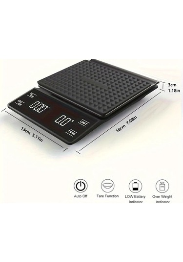 Fastbuy Wangxi Beyaz Plastik 3000g Dijital Terazı, Mutfak Kahve Ve Tahıl Ölçer, Hassas Dokunmatik Tasarım Beyaz