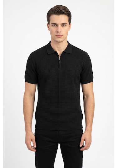 Baglan Erkek Spor Polo Yaka Triko Tişört Bgl-st05371 Siyah