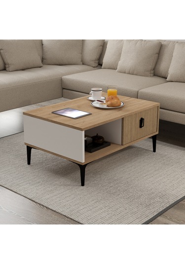 2005 Sare Orta Sehpa Sepet - Yunus - Beyaz Kapaklı Sepet - Yunus - Beyaz