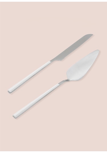 The Mia Bianco Pasta Servis Takımı Gümüş 2 Parça Ckb0249 Gümüş