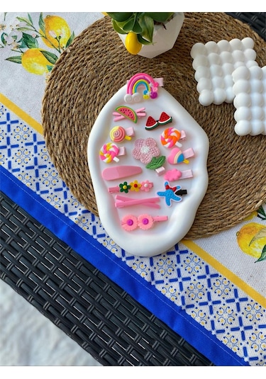 4'lü Set 56 Çeşit Farklı Ve Karışık Desenli Fosforlu Toka Seti Çok Renkli