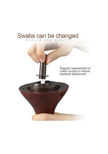 Reedark Kahverengi 300ml Usb Nemlendirici - 7 Renkli Led Işık Ve Uyku Lambası, Ultra Sessiz Aromaterapi Makinesi