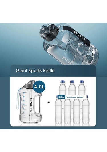 1700ml/2500ml/3800ml Fitness Fincan Bpa Ücretsiz İçme Suyu Şişesi Büyük Black 2500ml Black