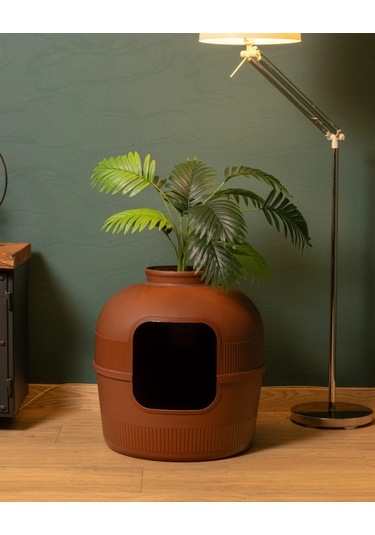 Reyo Dekorapet Dekoratif Kedi Tuvaleti Kahverengi