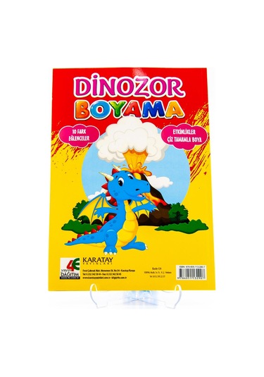 Dinazor Boyama Kitabı Renkli Boya Defteri. Örnekli. Büyük Boy. 12