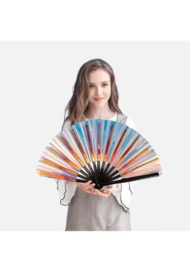 Xiyyadms "büyük Bambu Katlanır El Yelpazesi - Şık Dekor Ve Serinletici Aksesuar"