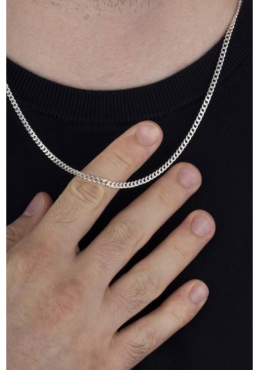 Gümüş Pazarım 925 Ayar Gümüş Erkek Gurmet Zincir Kolye Bileklik Kombini Çok Renkli