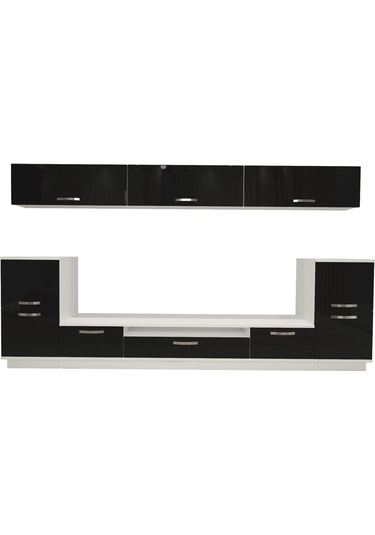 Decoraktiv Trendstyle 9 Slm Tv Ünitesi Tv Sehpası Beyaz - Siyah