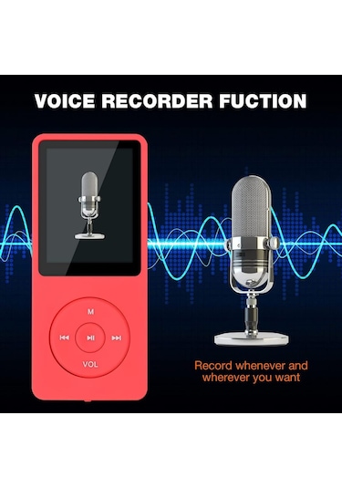 8gb Dahili Hafızalı Mp3 Çalar Ses Kayıt Fm Radyolu Müzik Player