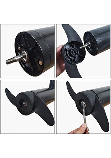 Springsun 2 Bladesli Elektrikli Gemi İçin Spiral Perde, Plastik Vites, Siyah Rengi, 50g Ağırlık