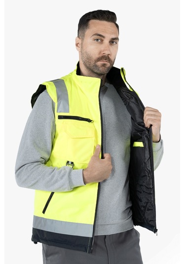 İş Yeleği Anorak Reflektörlü Fosforlu Oxford