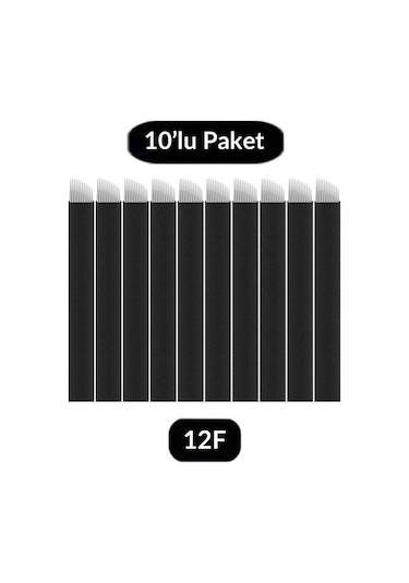 Ellea Nail Kalıcı Makyaj 12 Pin Microblading İğnesi 12F 10'Lu Pak