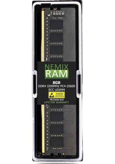 Nemıxram 8gb Ddr4 3200mhz Cl22 Ecc Udımm Sunucu Ram Me25600-818