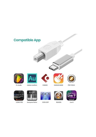 Wondernest Usb-c Mıdı Kablosu, C Tipi Arayüz 2.0 - Meloaudio Lichen Uyumlu