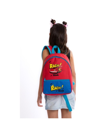 Superbag Erkek Çocuk Anaokulu Çantası Racing Araba Desenli Sırt Çantası Kreş Çantası Mavi
