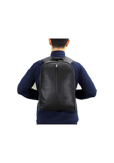 Unisex Kulaklık Çıkışlı Dosya Evrak ve 15 inç Laptop Bölmeli Sırt Çantası Siyah Renk