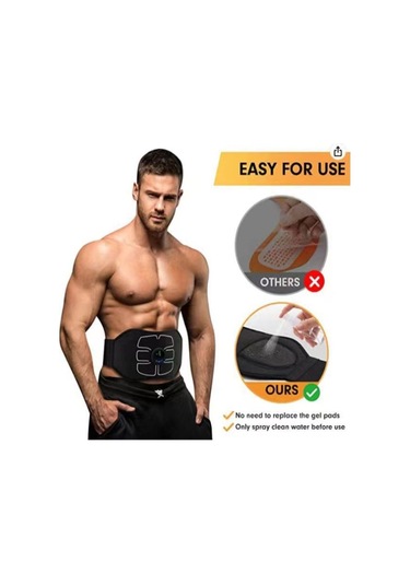 Springsun Ems Pulse Karın Cihazı Ev Karın Kası Etiketi Karın Aleti Ems Karın Kası Kemeri Şarj Edilebilir Masaj Kemeri Siyah L/xl Siyah