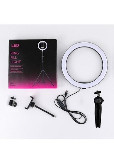 Abatech Ring Fill Light Led Selfie Halka Işık 8w 5500k Tripod Siyah