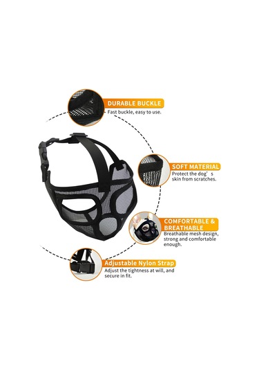 Homyl Ayarlanabilir Pet Köpek Dil-çıkartılmış-siyah-m