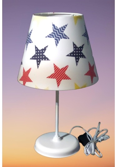 Yıldız Kumaş Kaplama Kız Erkek Çocuk Odası Genç Odası Abajur