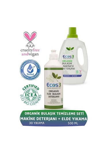 Ecos3 Organik Bulaşık Makinesi Jeli + Elde Bulaşık Deterjanı