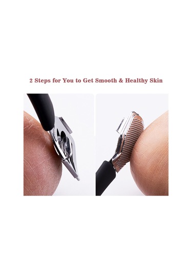 Shineyee Paslanmaz Çelik 2'li Fonksiyonlu Ayak Törpüsü - Ölü Deri Ve Nasır Temizleme Aleti