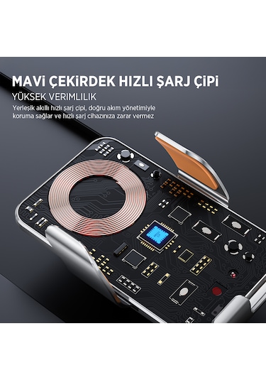 Bix Bxch9 15w Kablosuz Hızlı Şarj Destekli Araç Telefon Tutucu