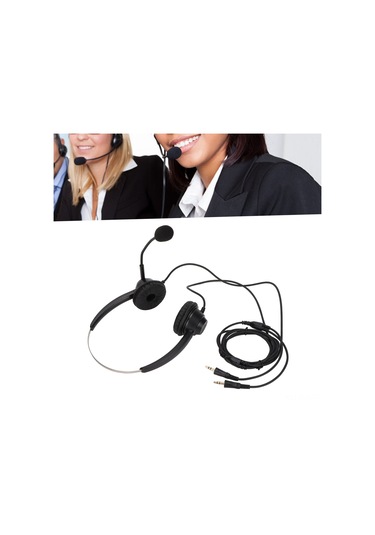 Xindoker H360d-pc İkili Kulaklı Müşteri Hizmeti Kulaklığı, Gürültü Engelleme Mikrofonlu, 3 Bölümlü Çift 3.5mm Plug, Sabit Telefon/voıp Uyumlu, Siyah