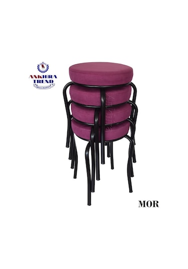 Siyah Ayaklı 4 Adet Mutfak Balkon Taburesi