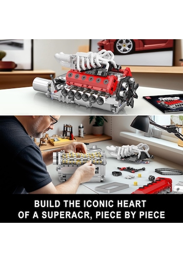 Mould King V12 Engine Model Kit +1366 Parça