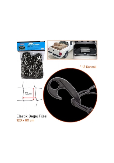Bagaj Filesi Elastik Kırmızı Çok Amaçlı 120x80cm 4620626