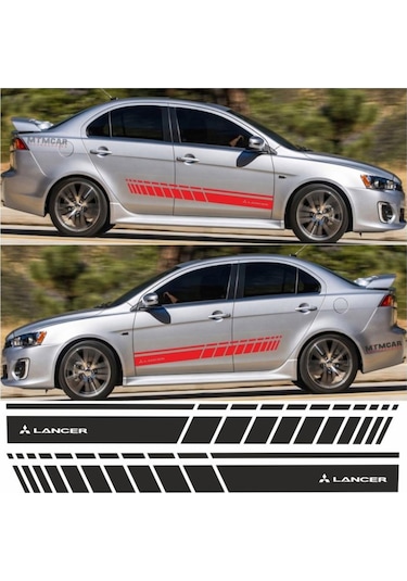 Mitsubishi Lancer Yan Şerit Oto Sticker (295979013)