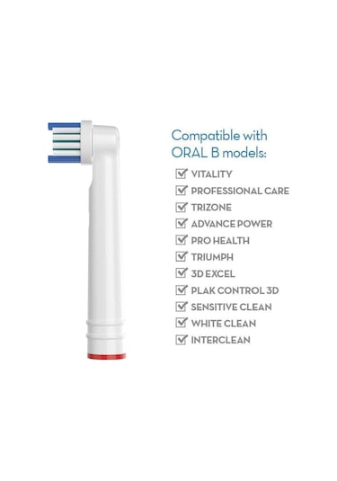 Oral-B Şarjlı Diş Fırçası Uyumlu 4 Adet Yedek Başlık 4 Adet Kapak