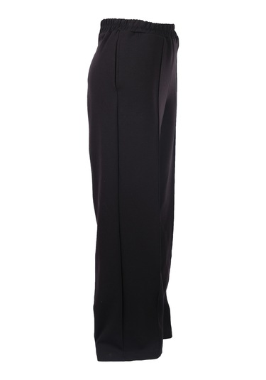 Gala-xi Minimalist Yüksek Bel Geniş Paça Midi Kadın Pantolon Siyah