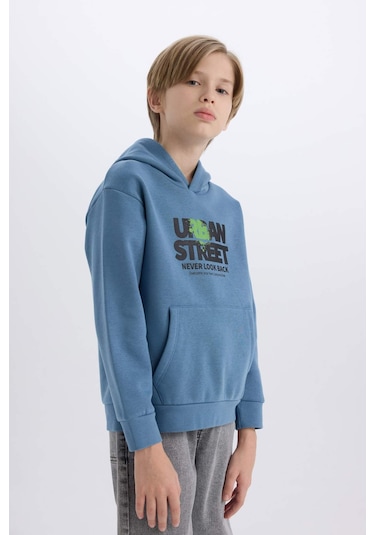 DeFacto Erkek Çocuk Kapüşonlu Baskılı Cepli İçi Yumuşak Tüylü Sweatshirt D6211A824CWBE88 DeFacto Erkek Çocuk Kapüşonlu Baskılı Cepli İçi Yumuşak Tüylü Sweatshirt D6211A824CWBE88
