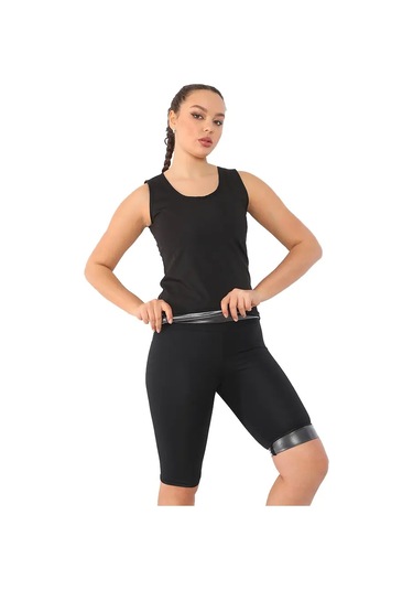 Pastimore Termal Sauna Şort Atlet Takım Siyah