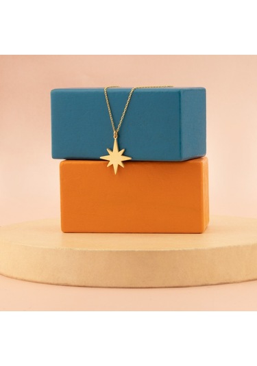 Dkmn Gümüş Kutup Yıldızı Sembol 925 Ayar Gümüş Kolye