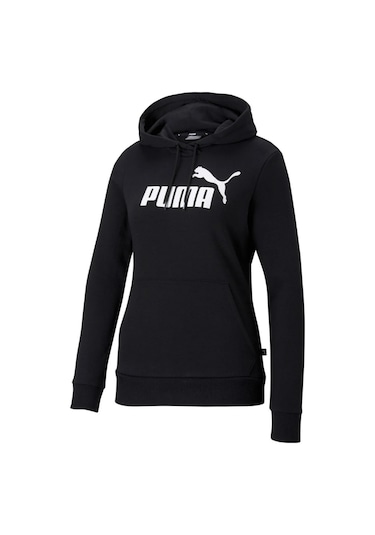 Puma Kadın Kapşonlu Ess Logo Hoodie Sweatshirt Siyah