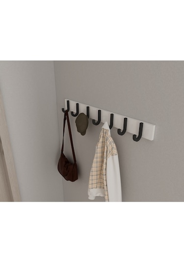 Hepsi3boyutlu Modern Duvar & Kapı Baston Askılık - 7 Adet Siyah J Askılık - Model No : 6 Siyah