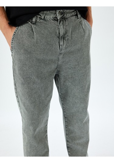 Koton Pamuklu Loose Fit Jean Pantolon - Steve Jean Gri 5sam40056ıd Gri