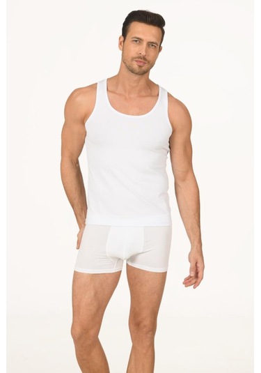 3 Adet Nbb Erkek Likralı Atlet 708 Beyaz