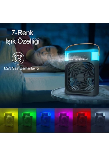 Robeve Buharlı Vantilatör Masaüstü Fan Klima Buharlı Hava